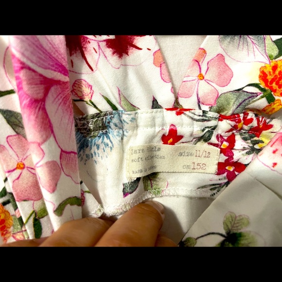 Zara Floral Sleeveless Girl Dress Size 11/12 - Picture 3 of 4
